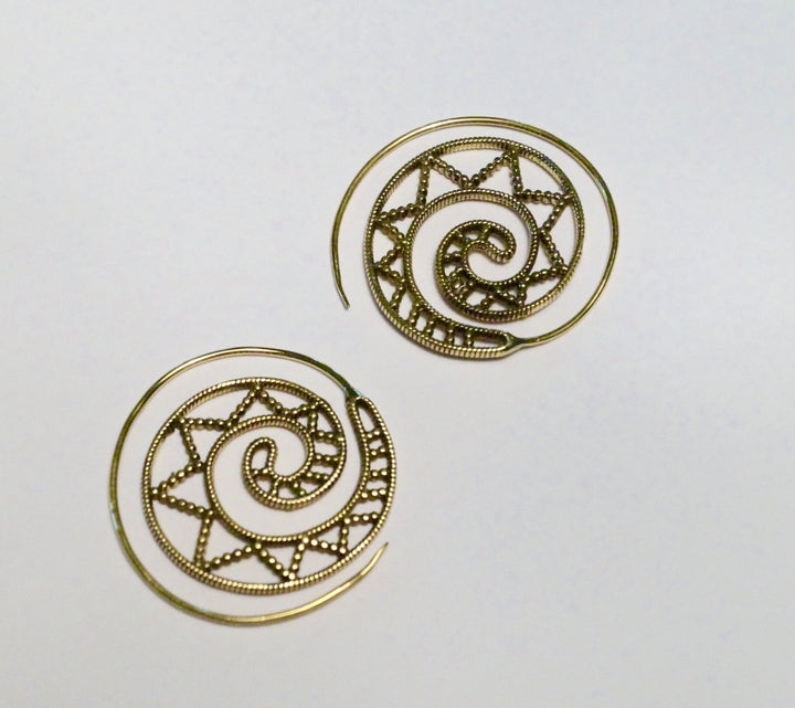 Star Spiral Hoops — Brass