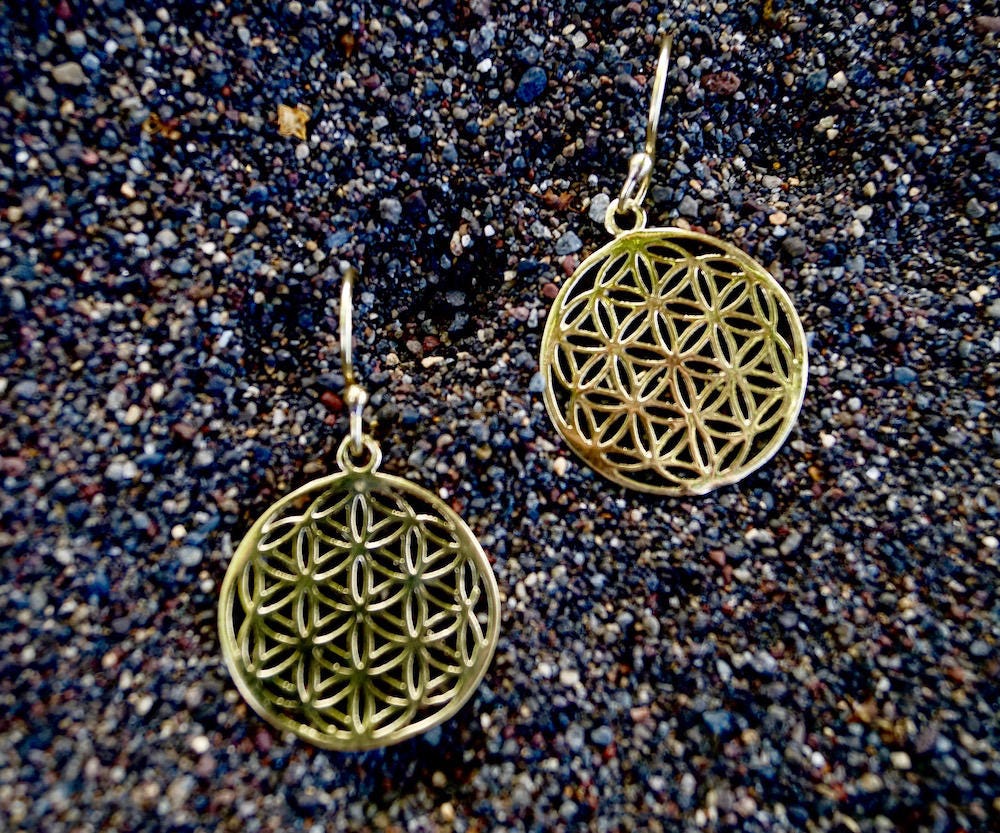 Flower of Life Earrings — Brass