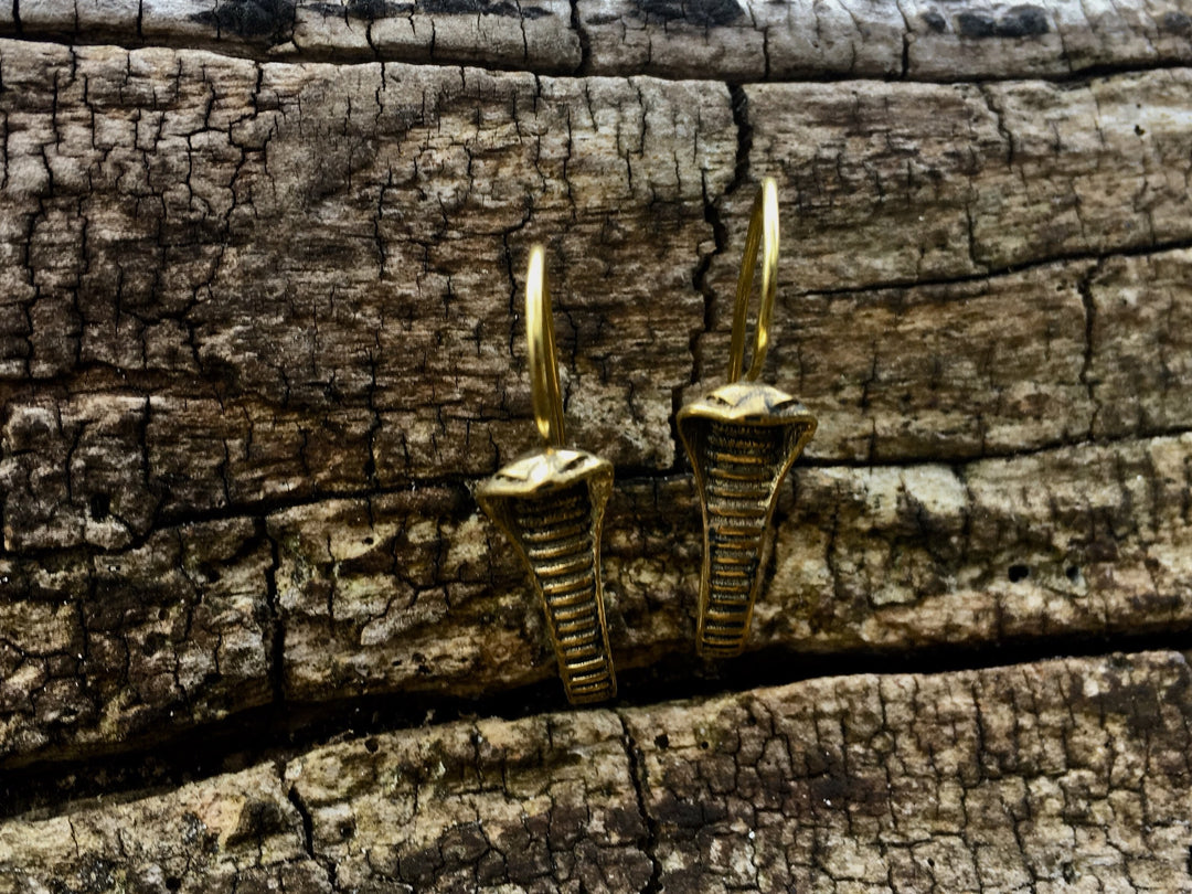King Cobra Earrings — Silver-Plated Brass