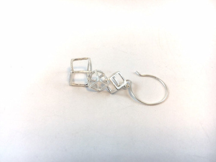 Interlocked Cube Earrings — 925 Silver