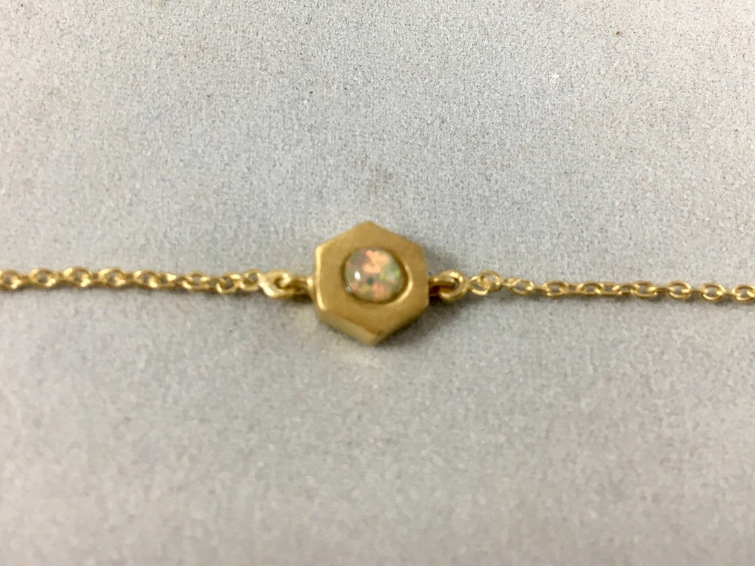 Bracelet with Hexagon Geometric with Opal