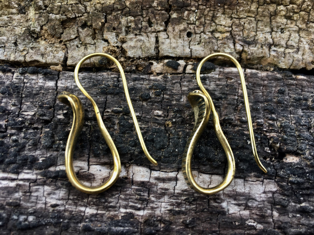 King Cobra Earrings — Silver-Plated Brass