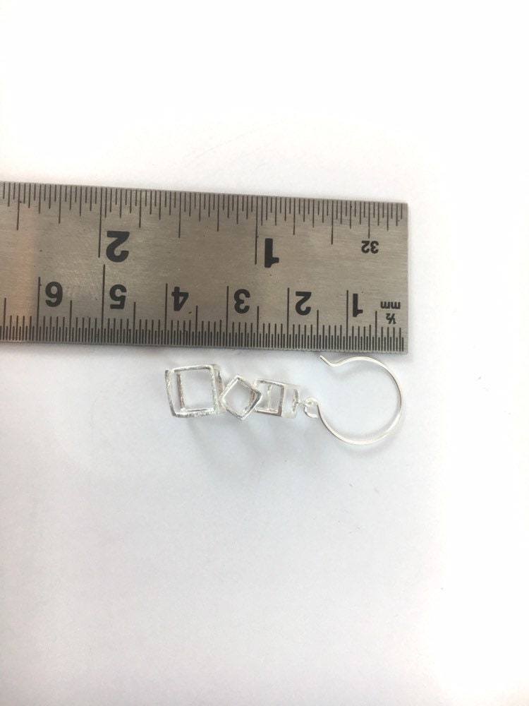 Interlocked Cube Earrings — 925 Silver