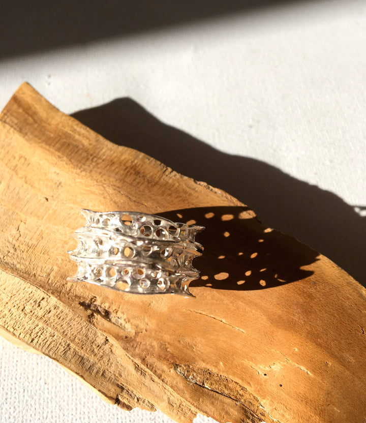 Layered Abstract 925 Silver Ring