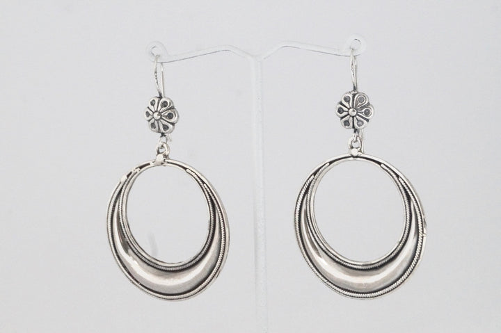 Classic Tribal Boho Hoop Earrings — 925 Silver