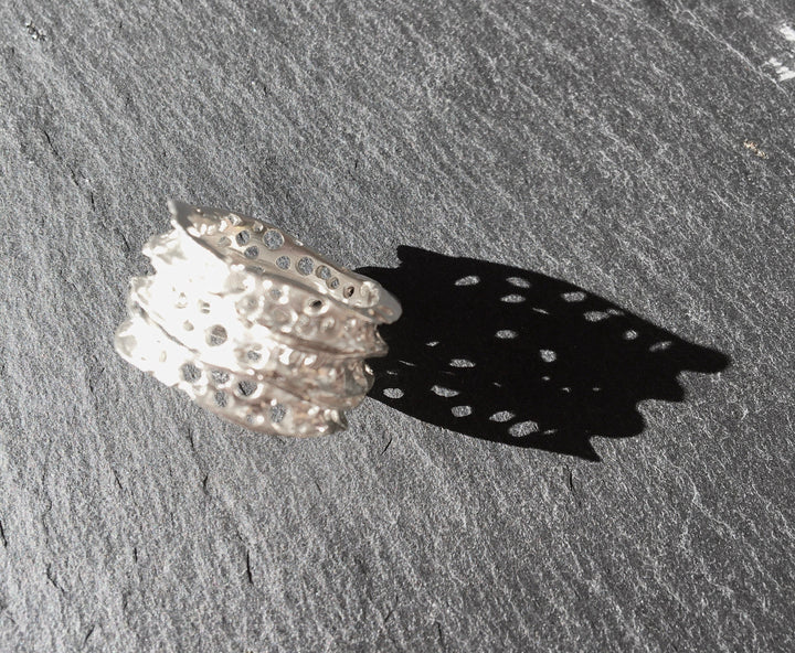 Layered Abstract 925 Silver Ring