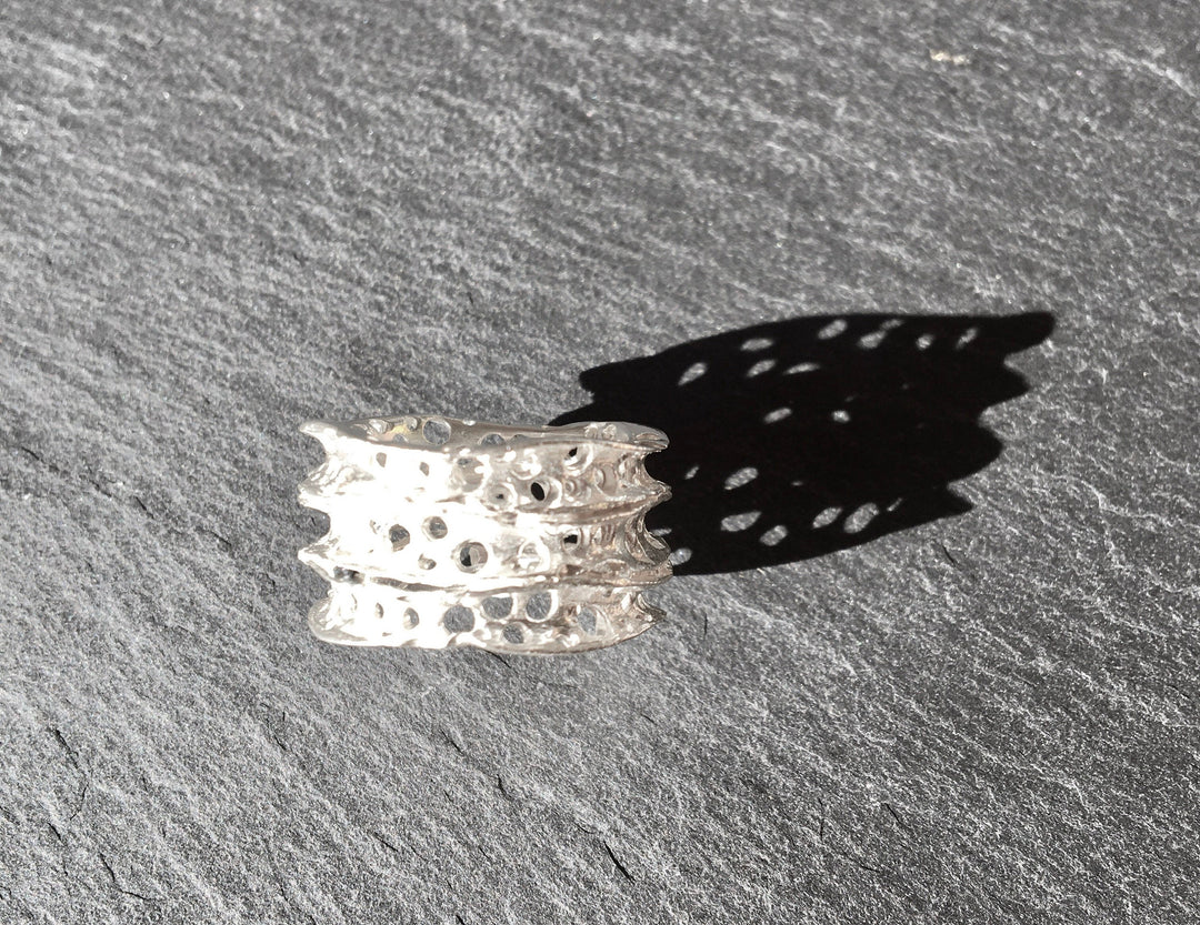 Layered Abstract 925 Silver Ring