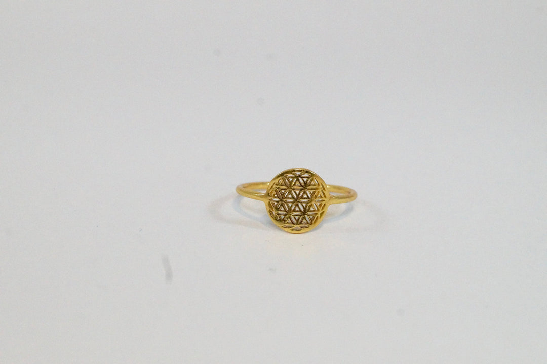 Flower of Life Ring — 18k Gold Plated