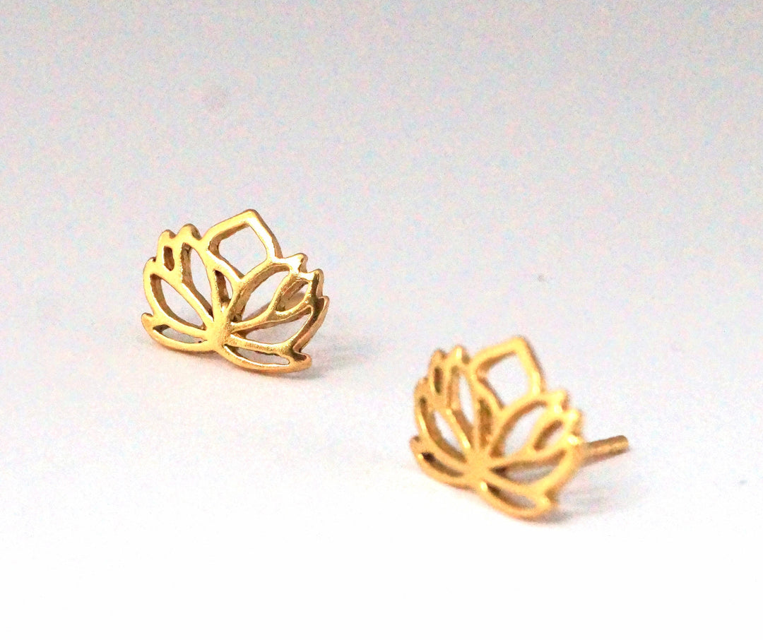 Lotus Flower Studs — 18k Gold Plated