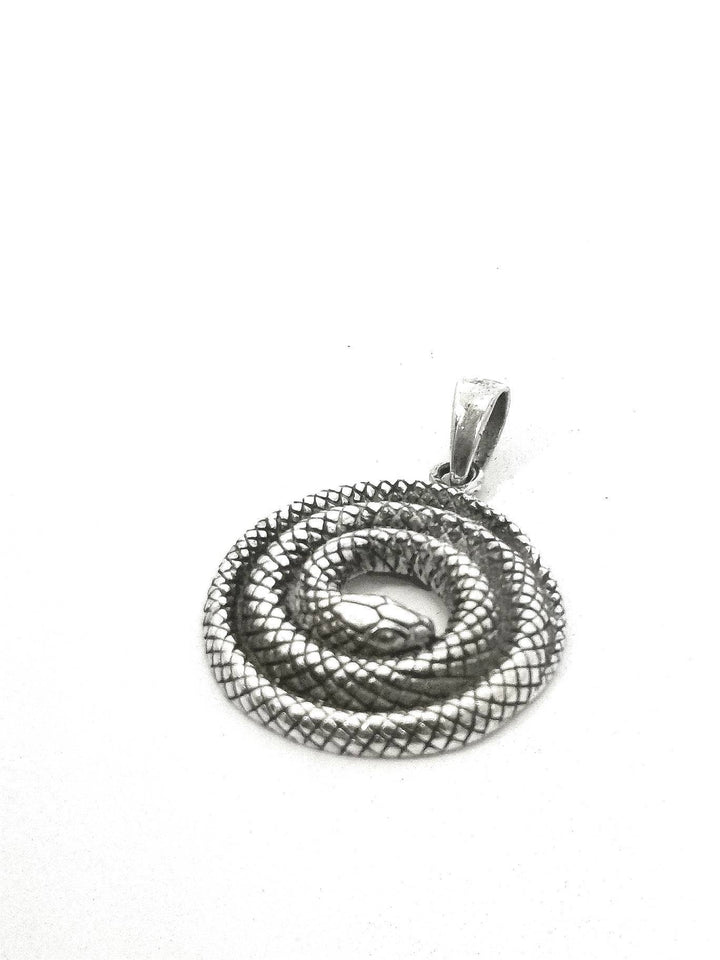 Curled Snake Pendant — 925 Silver