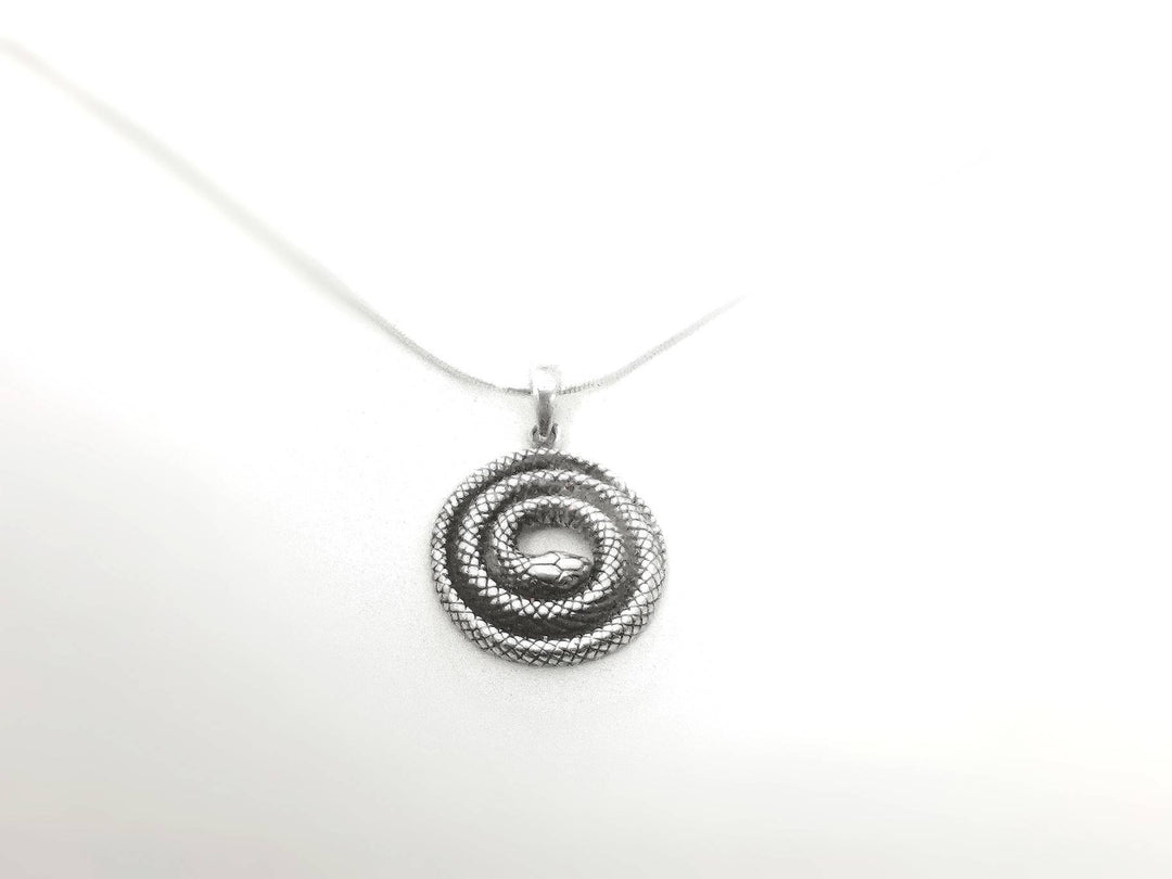 Curled Snake Pendant — 925 Silver