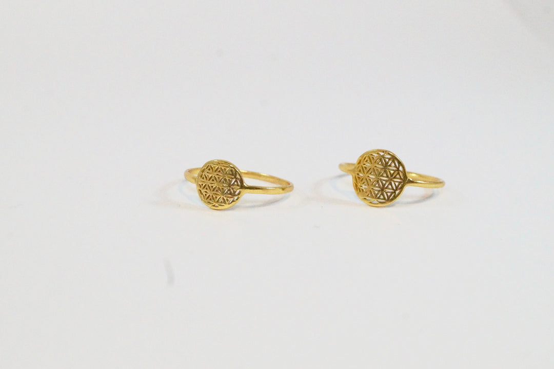 Flower of Life Ring — 18k Gold Plated
