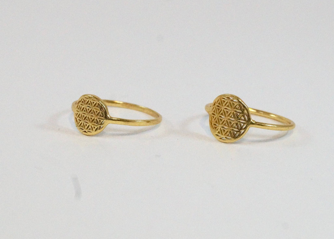 Flower of Life Ring — 18k Gold Plated