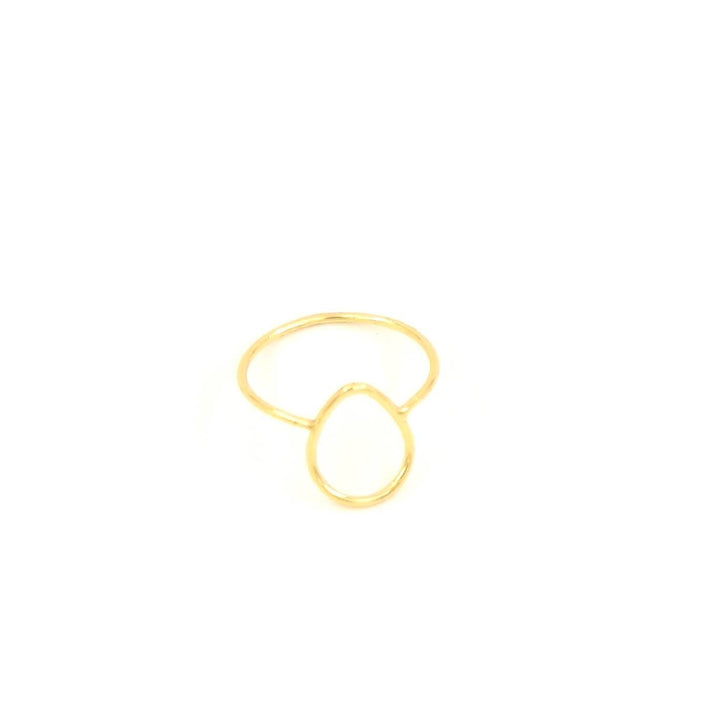 Thin Open Drop Geometrical Ring — 18k Gold Plated