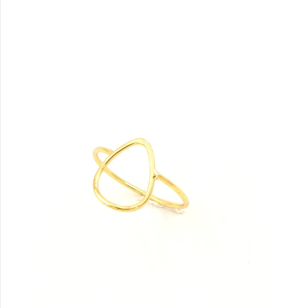 Thin Open Drop Geometrical Ring — 18k Gold Plated