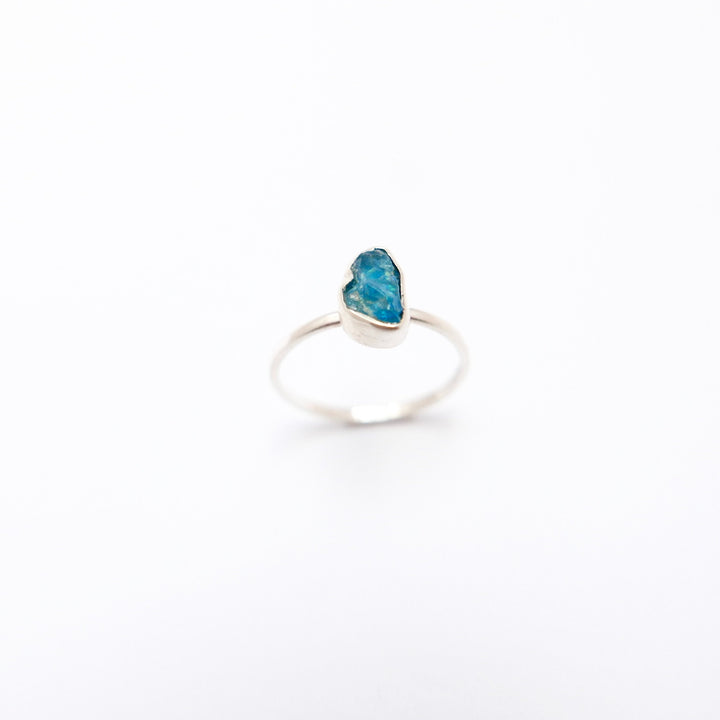 Simple Raw Stone Ring 925 Silver