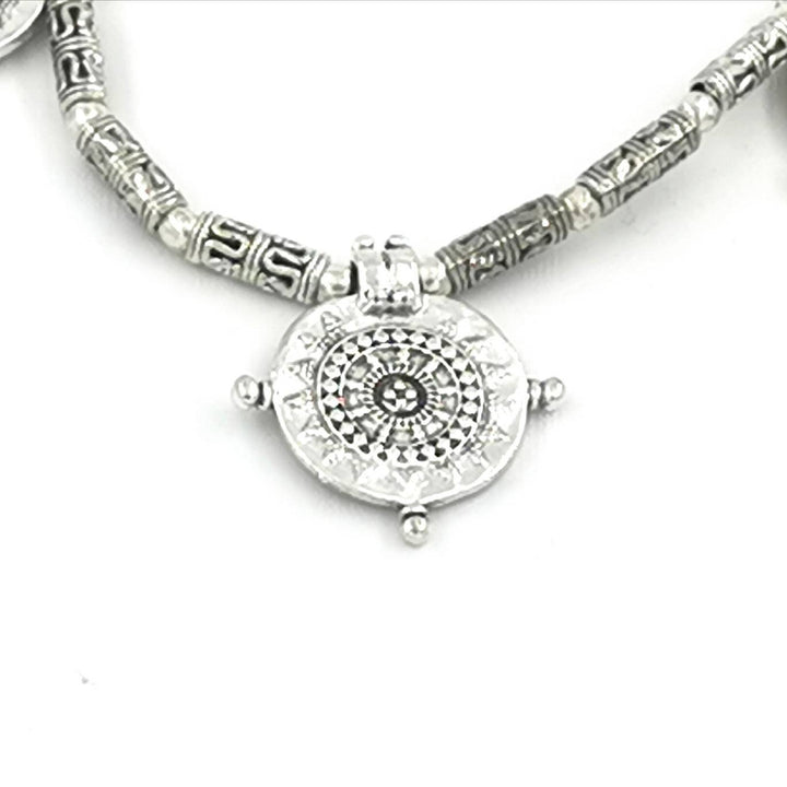 Silver Plated Boho Anklet with Tribal Coin Beads