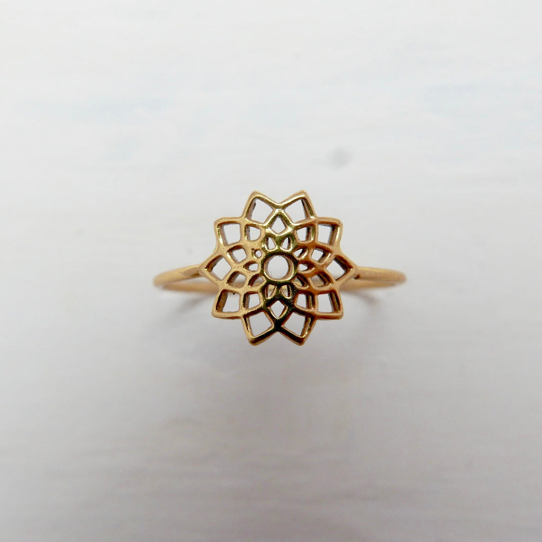 Star Mandala Ring — 18k Gold Plated