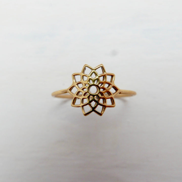 Star Mandala Ring — 18k Gold Plated