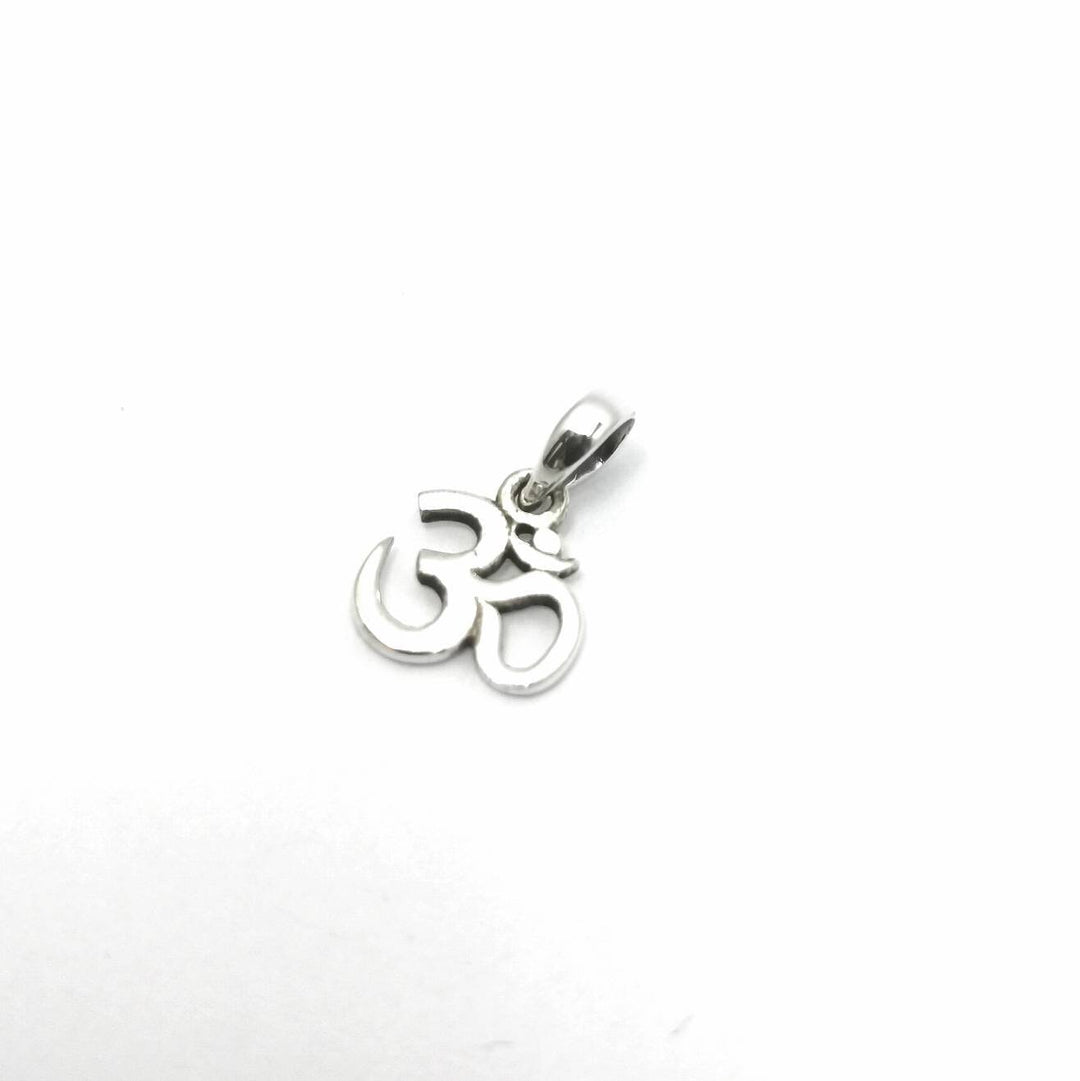 Om Pendant with Chain, Three Sizes, Yoga Pendant — 925 Silver