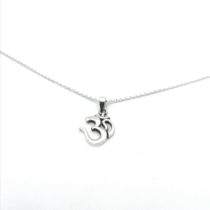 Om Pendant with Chain, Three Sizes, Yoga Pendant — 925 Silver