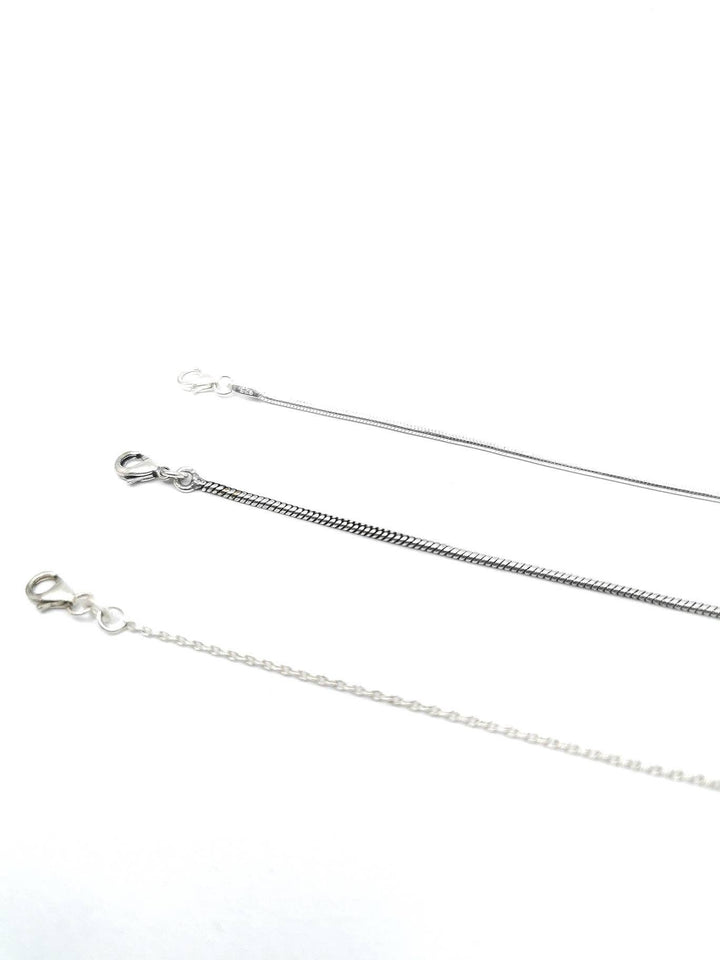Om Pendant with Chain, Three Sizes, Yoga Pendant — 925 Silver
