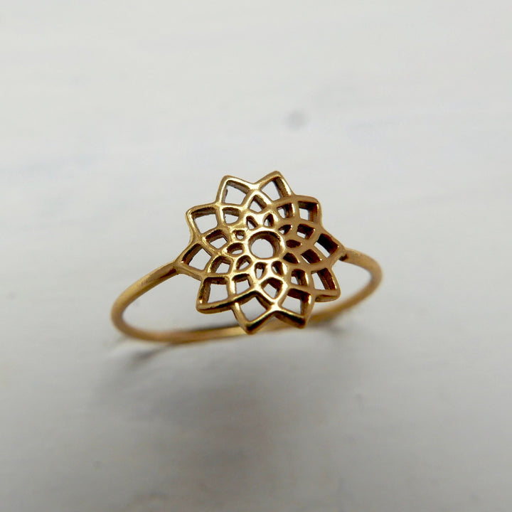 Star Mandala Ring — 18k Gold Plated