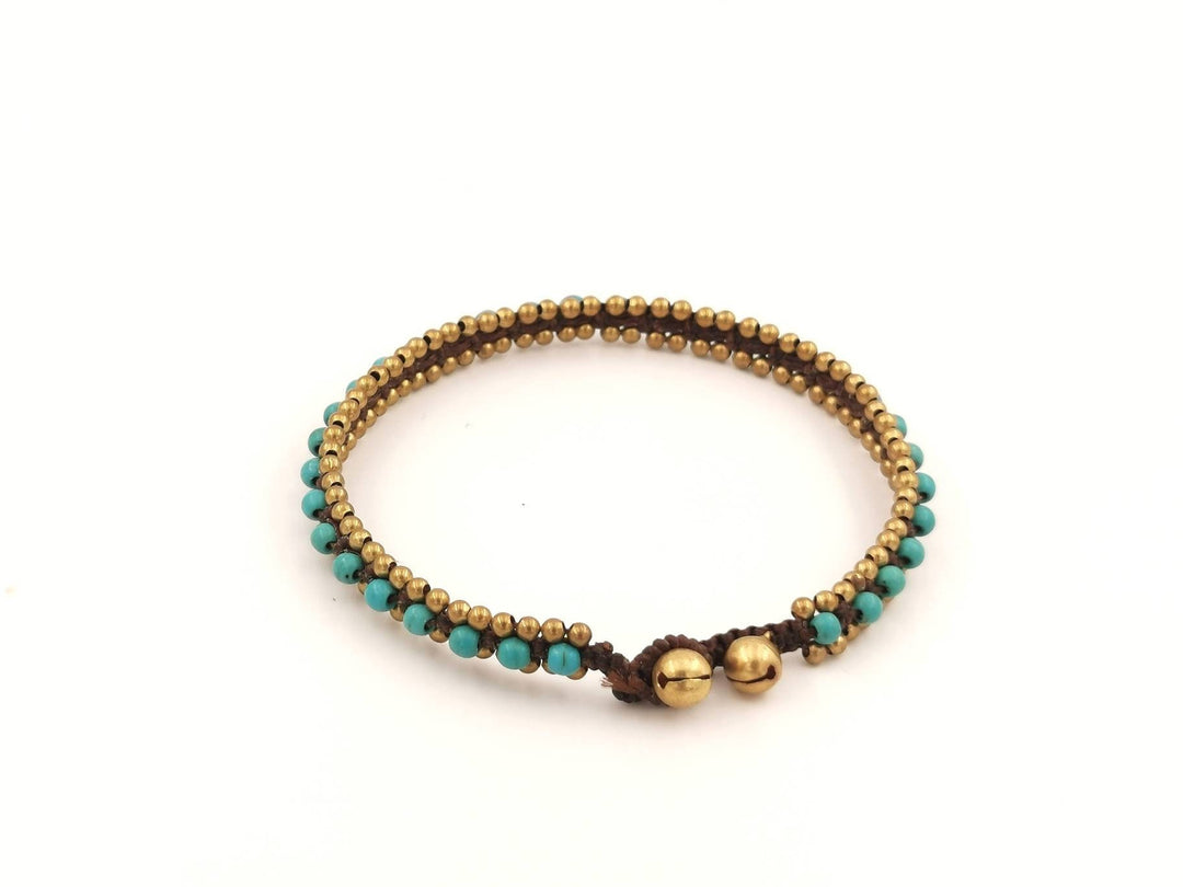 Brass Anklet with Stone Beads