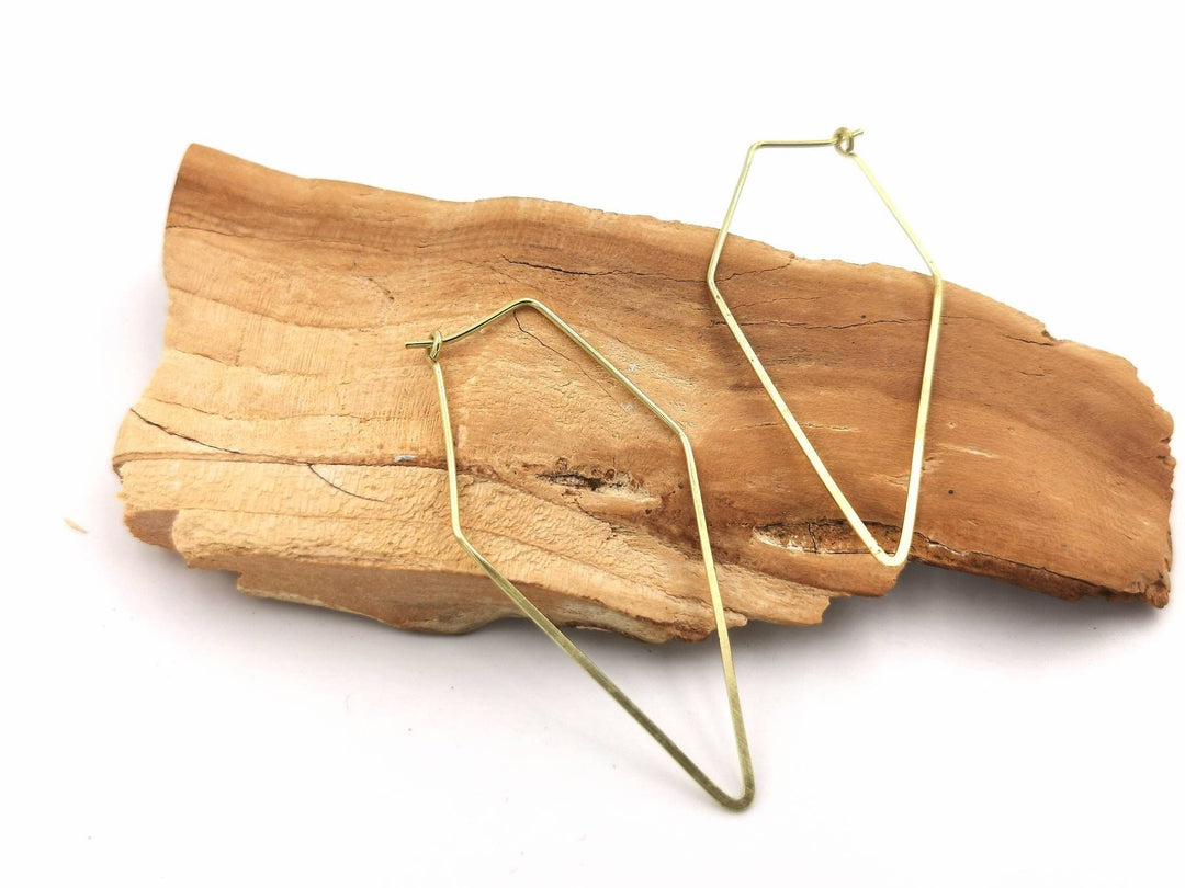 Minimalist Geometric Hoops Brass