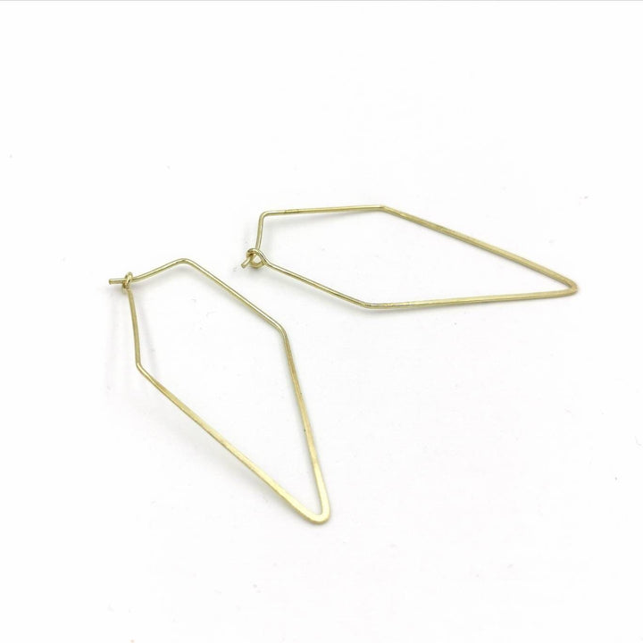 Minimalist Geometric Hoops Brass