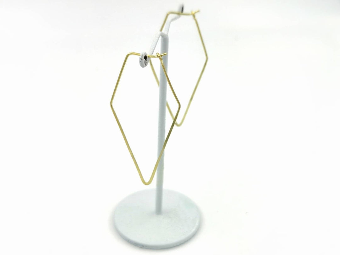 Minimalist Geometric Hoops Brass