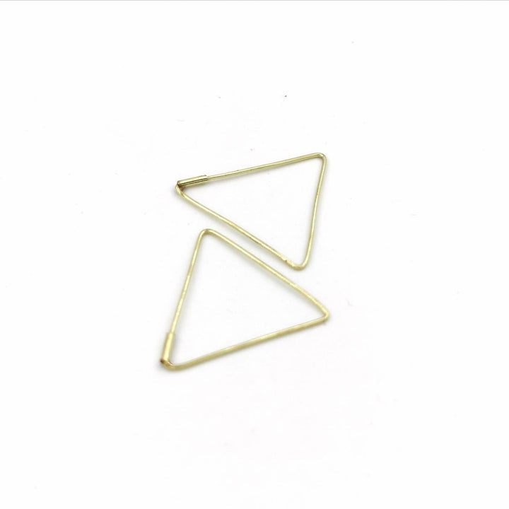 Gold Triangle Hoop Earrings Medium Size