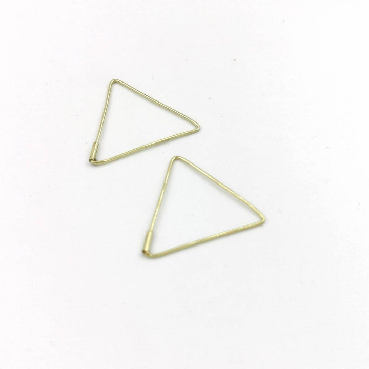 Gold Triangle Hoop Earrings Medium Size