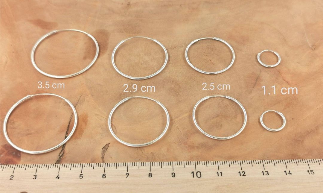 Hoop Earrings with Faceted Natural Stones — 925 Silver
