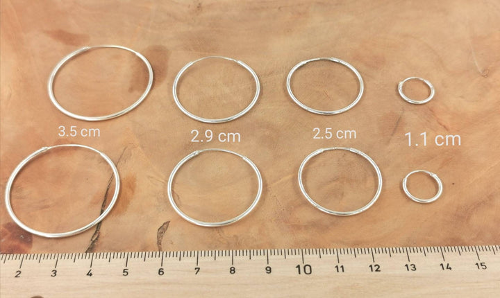 Hoop Earrings with Faceted Natural Stones — 925 Silver