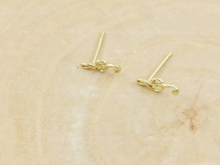 Clef music Stud Earrings – 18k Gold Plated