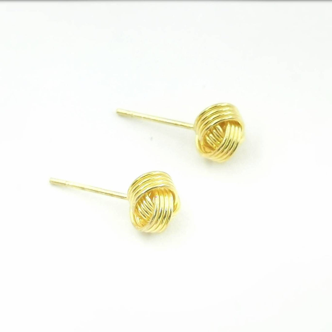 Classic 18k Gold Plated 925 Silver Knot Studs