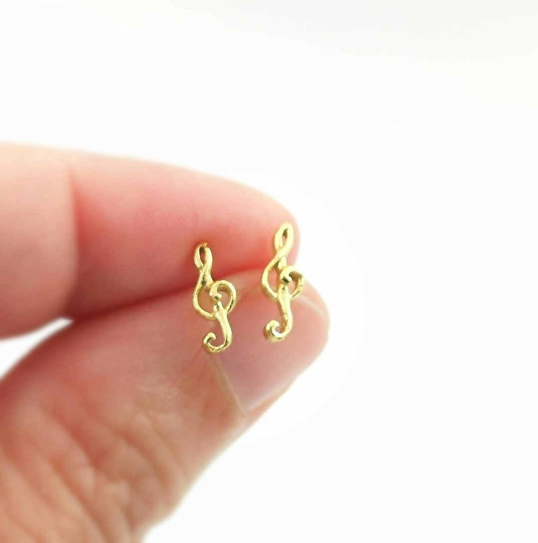 Clef music Stud Earrings – 18k Gold Plated