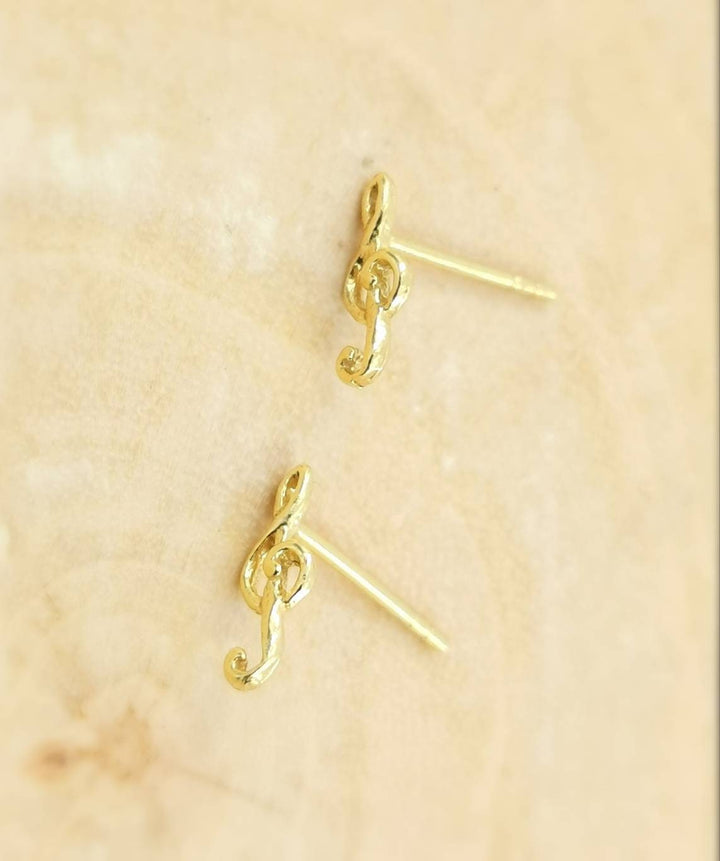 Clef music Stud Earrings – 18k Gold Plated