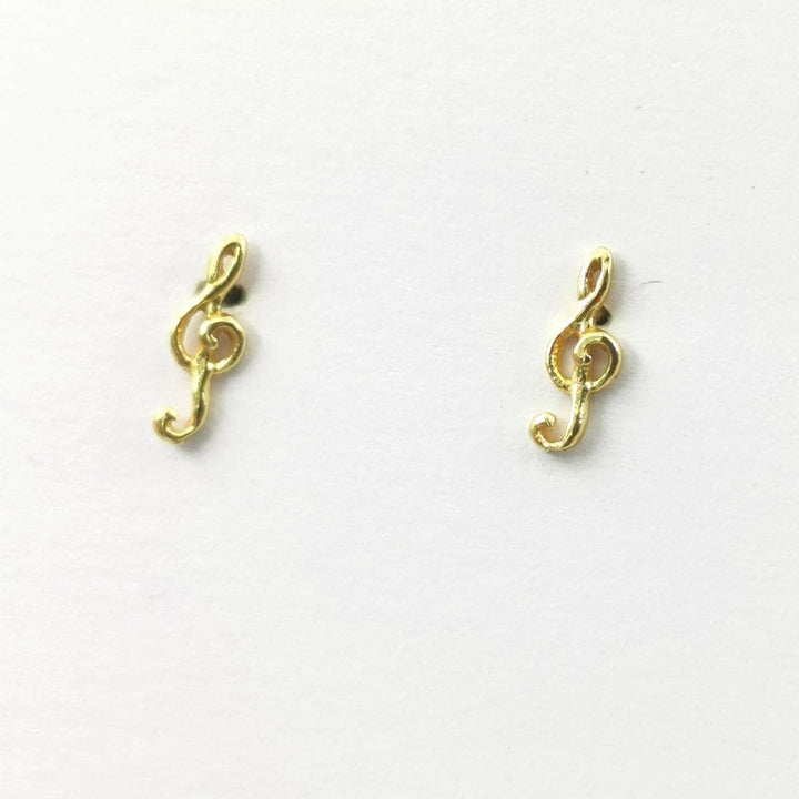 Clef music Stud Earrings – 18k Gold Plated