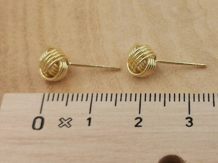 Classic 18k Gold Plated 925 Silver Knot Studs
