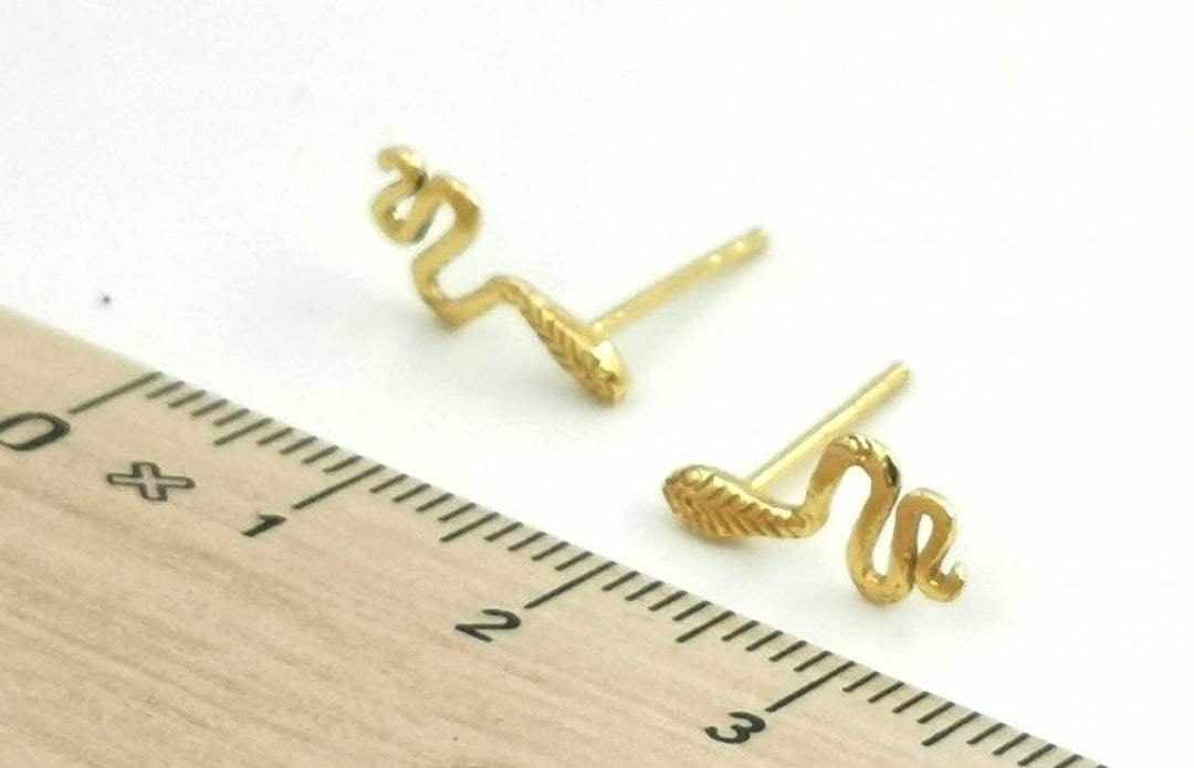 Tiny Cobra Stud Earrings — 18k Gold Plated