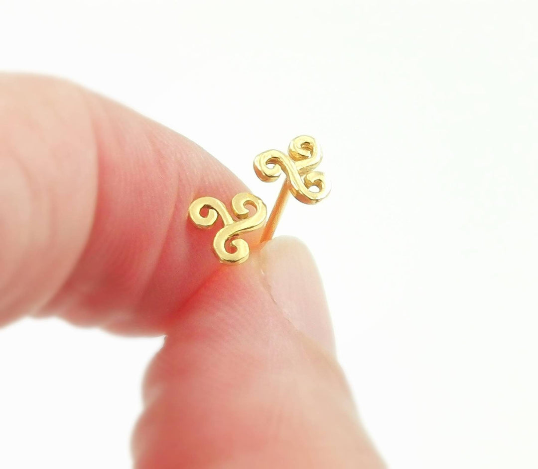 Triskele Stud Earrings — 18k Gold Plated