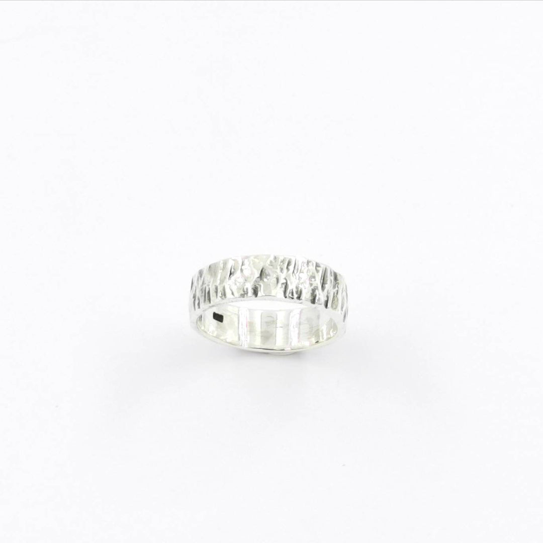 Thin Hammered Ring, Brutalist Ring for Men and Women — 925 Silver