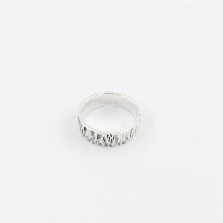Thin Hammered Ring, Brutalist Ring for Men and Women — 925 Silver