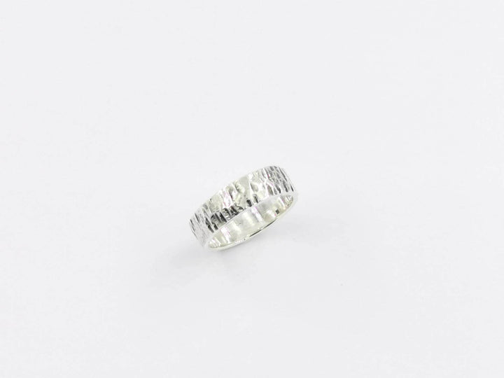 Thin Hammered Ring, Brutalist Ring for Men and Women — 925 Silver