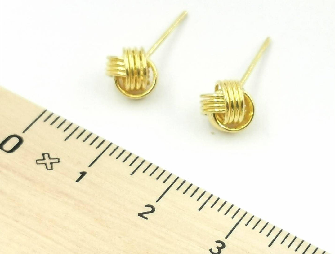 Classic 18k Gold Plated 925 Silver Knot Studs