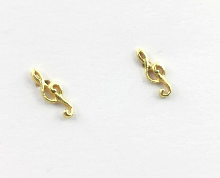 Clef music Stud Earrings – 18k Gold Plated
