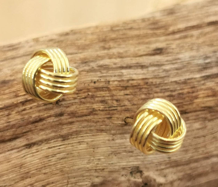 Classic 18k Gold Plated 925 Silver Knot Studs