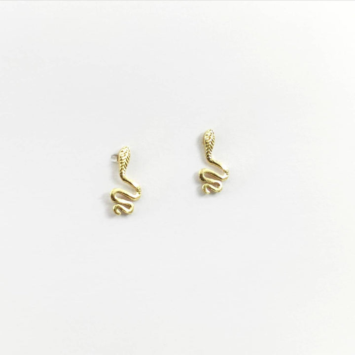 Tiny Cobra Stud Earrings — 18k Gold Plated